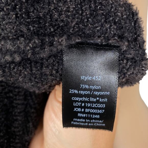 Barefoot Dreams CozyChic Open Shawl Carbon Grey Chenille Circle Cardigan SZ M - Picture 9 of 9